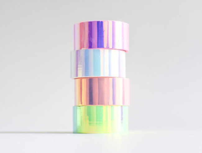 Iridescent holographic Washi Tape - See more iridescent hologram party ideas on B. Lovely Events