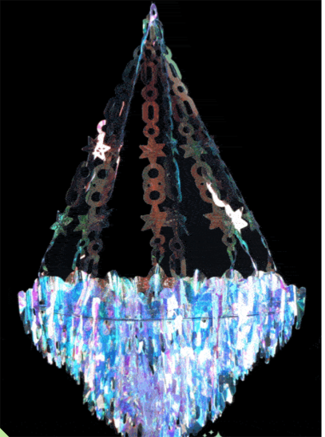 Iridescent Party Chandelier - See more iridescent hologram party ideas on B. Lovely Events