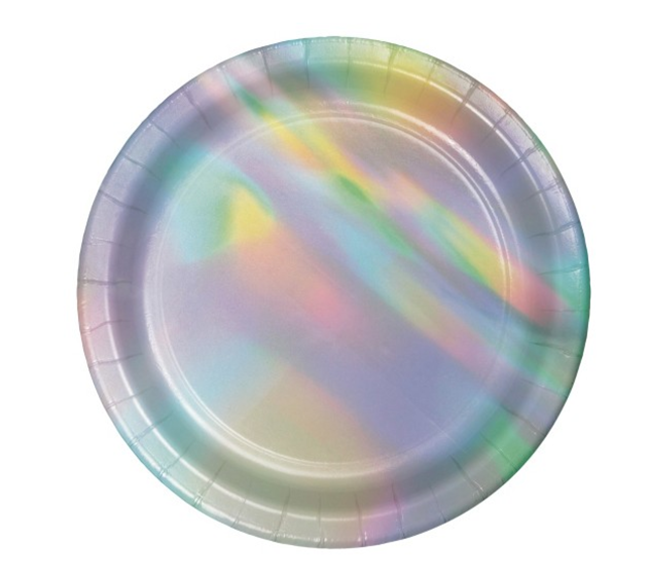 Iridescent Party Plates - See more iridescent hologram party ideas on B. Lovely Events