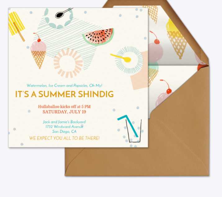 Summer shindig invitation- Evite