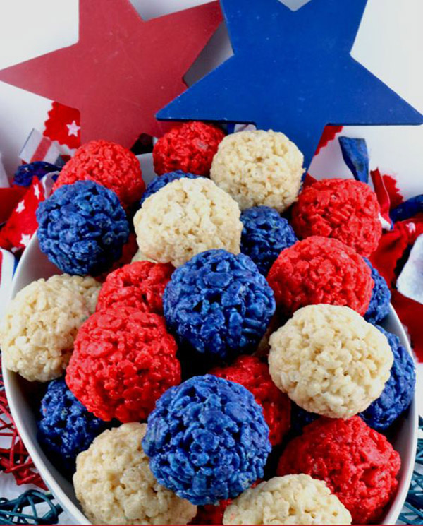 4th of July Rice Crispies!- See all 8 AWESOME 4th of July Rice Krispy ideas on B. Lovely Events!
