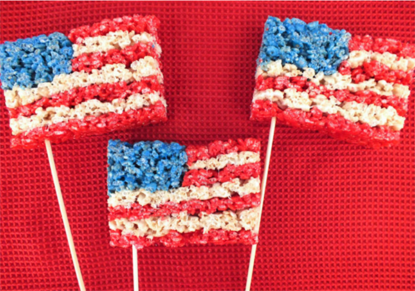 American Flag 4th of July Rice Krispies - See all 8 AWESOME 4th of July Rice Krispy ideas on B. Lovely Events!