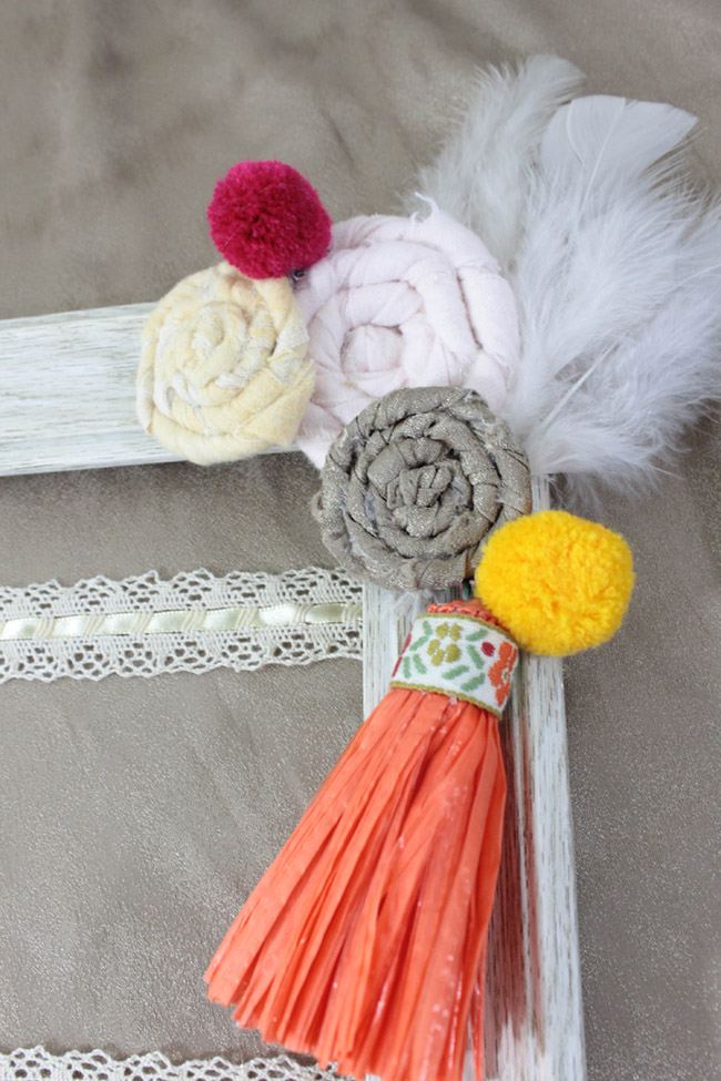 DIY Boho baby accessory frame - learn how to make this on B. Lovely Events