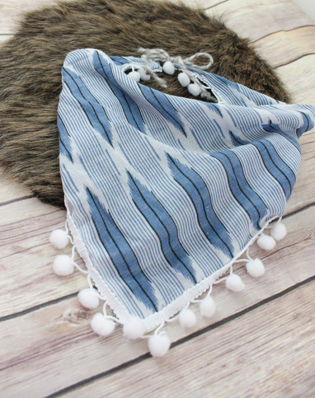 DIY no sew Boho Baby Bib - learn how to make this cutie on B. Lovely Events