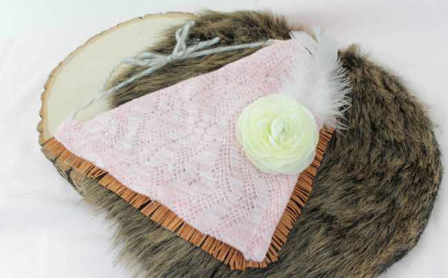 DIY no sew Boho Baby Bibs- Learn how to make this Pink and fringe baby bib