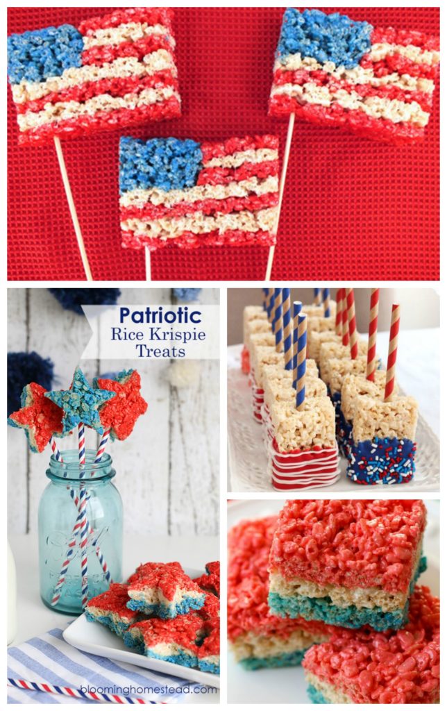 Patriotic 4th of July Rice Krispie Treats! See them all on B. Lovely Events