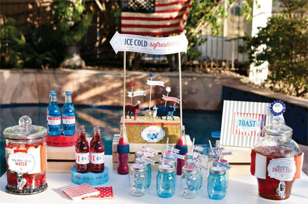 The loveliest 4th of July dessert table! - See 10 of our favorite 4th of July Parties on B. Lovely Events!