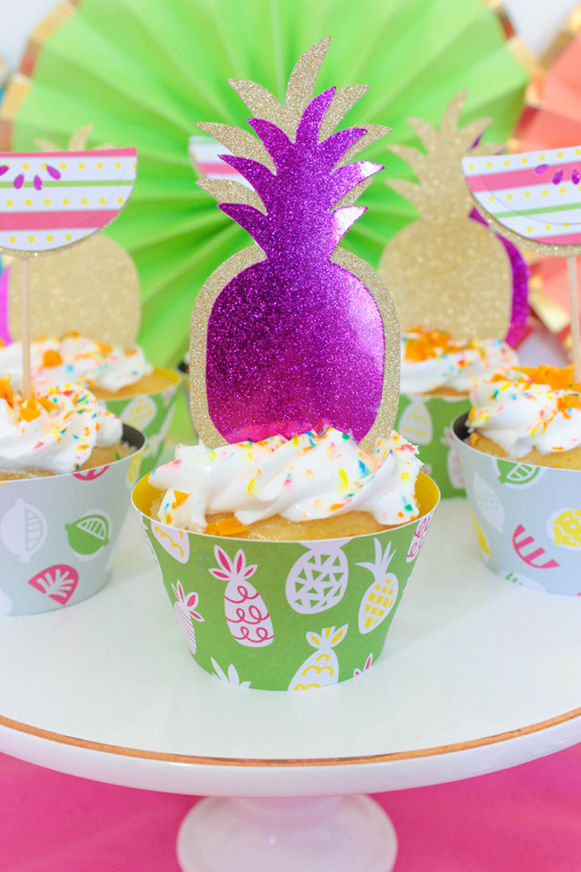 Love these pineapple cupcakes- B. Lovely Events