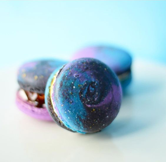 Galaxy Macaroons- See more Space, Star and Galaxy party Ideas on B. Lovely Events