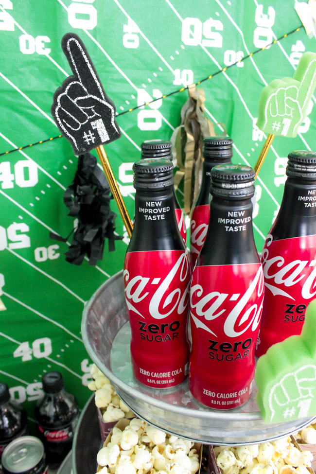 Football drink fun with Coca-Cola-See more Football party details at B. Lovely Events