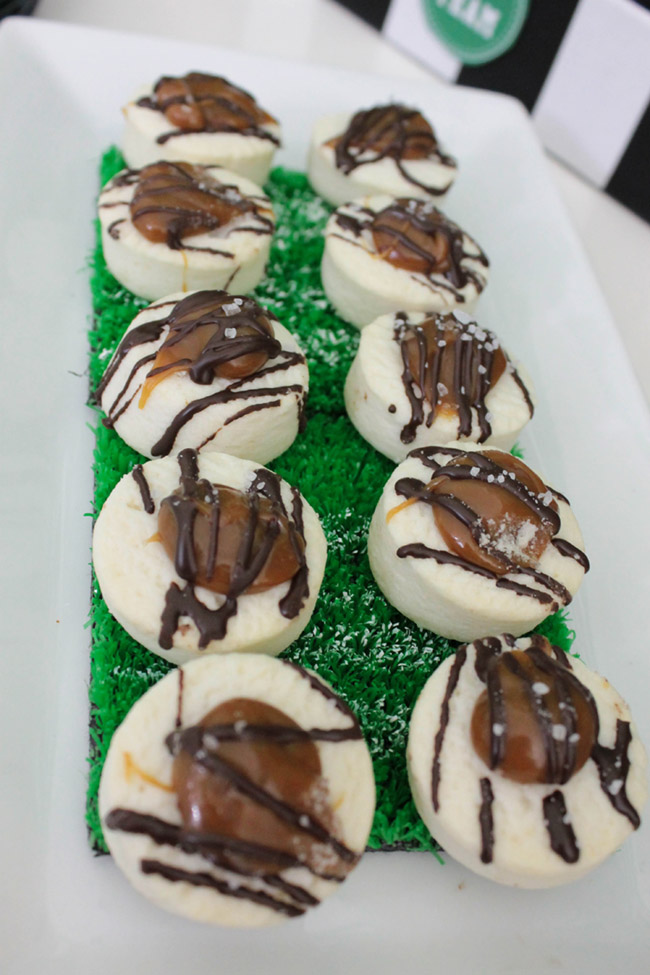 Football party cookies-See more Football party details at B. Lovely Events
