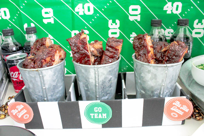 Football Party Ribs! -See more Football party details at B. Lovely Events