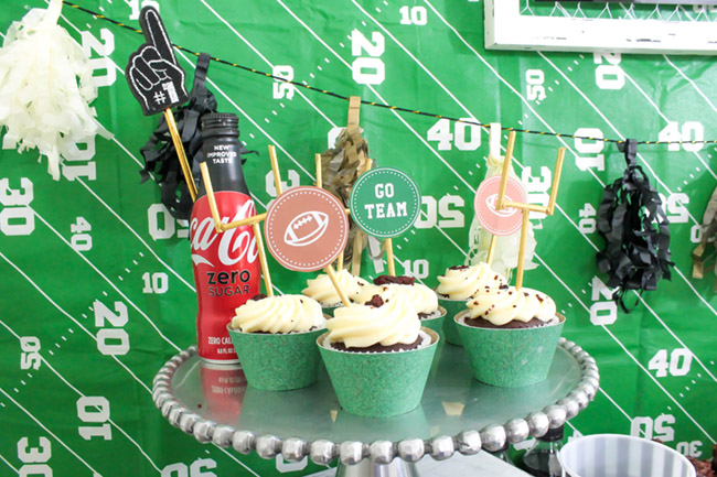 Football party cupcakes- so cute!-See more Football party details at B. Lovely Events