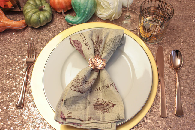 Lovely Thanksgiving Tablescape placesetting - B. Lovely Events 