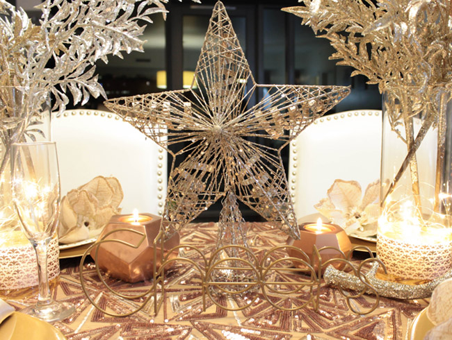 New Year's Eve Tablescape star Centerpiece- So Cute! - B. Lovely Events