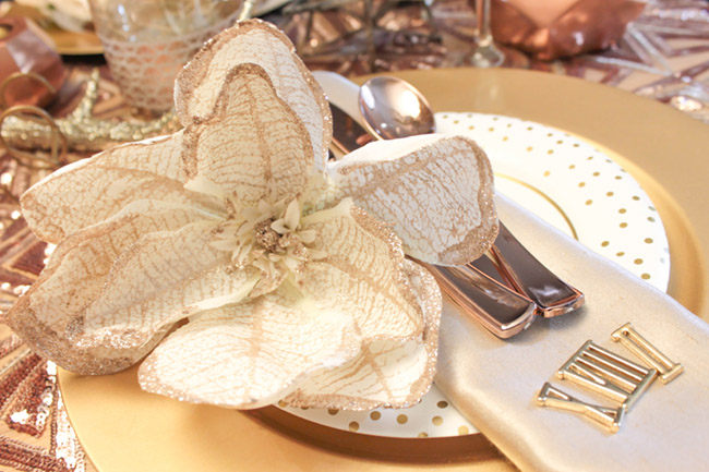 New Year's Eve Tablescape and place setting- Lovely! B. Lovely Events