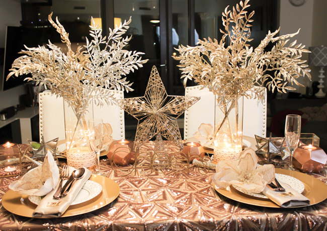 New Year's Eve Tablescape and place setting- B. Lovely Events