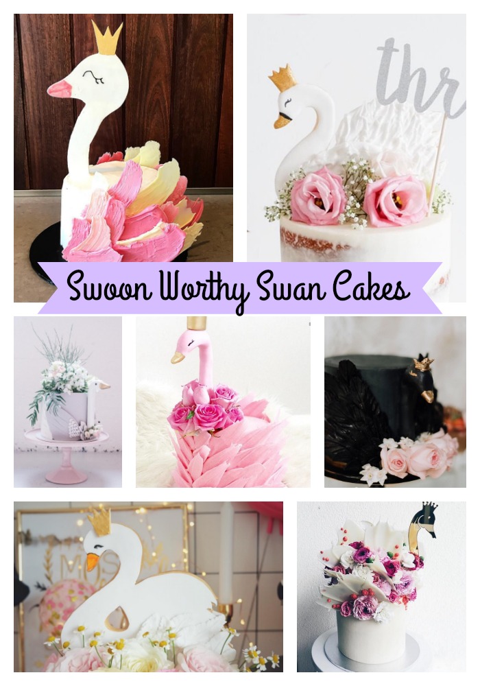 Swoon Worthy Swan Cakes on B. Lovely Events