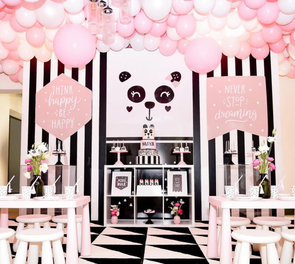 black white and pink panda party -See more Panda Party ideas on B. Lovely Events