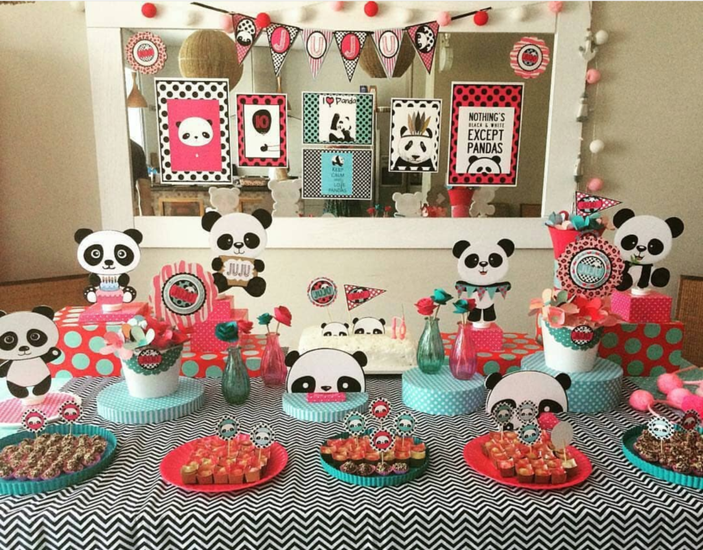 love all of the colors of this panda party! -See more Panda Party ideas on B. Lovely Events