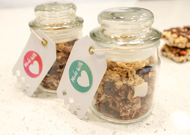 Granola jars granola gifts, Granola snacks- B. Lovely Events