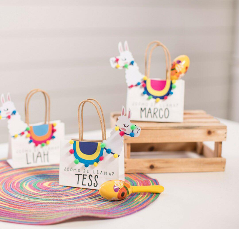 Look how cute these llama party favor bags are! - See more llama party love on B. Lovely Events
