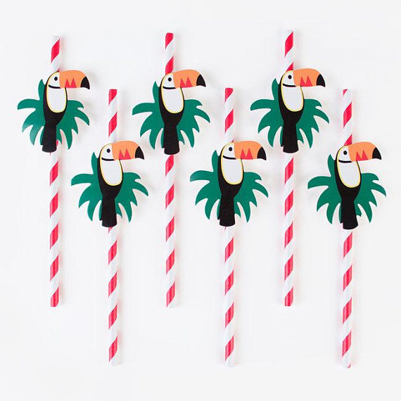 Love these Toucan straws! - See More Toucan Party Ideas at B. Lovely Events