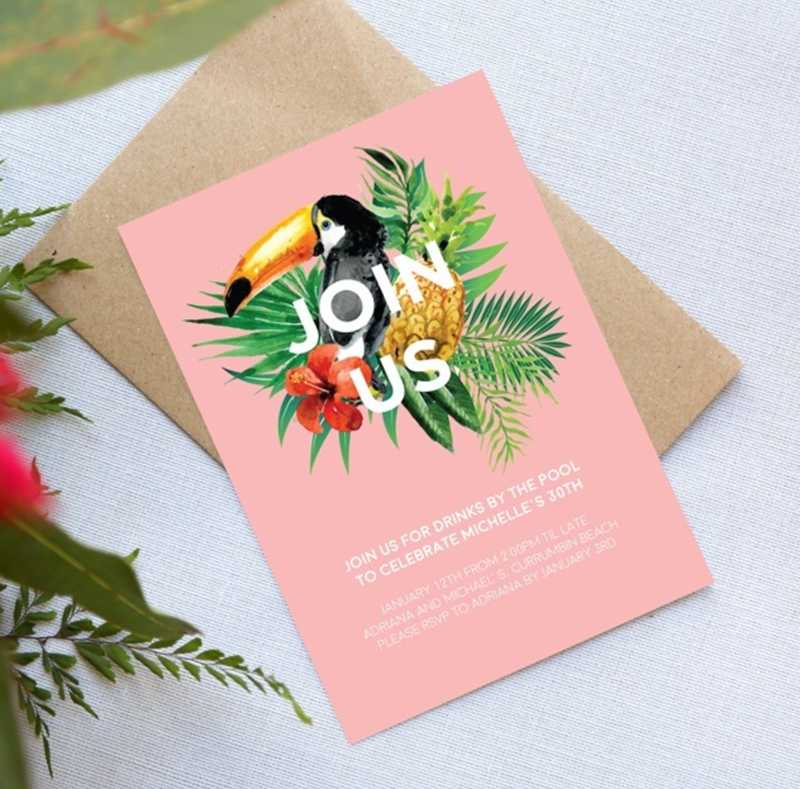 Love these toucan party invitations - See More Toucan Party Ideas at B. Lovely Events