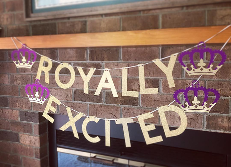 Love this royal wedding banner! - See More Royal Wedding Lovlieness at B. Lovely Events #royalwedding #partyplanning #partythemes