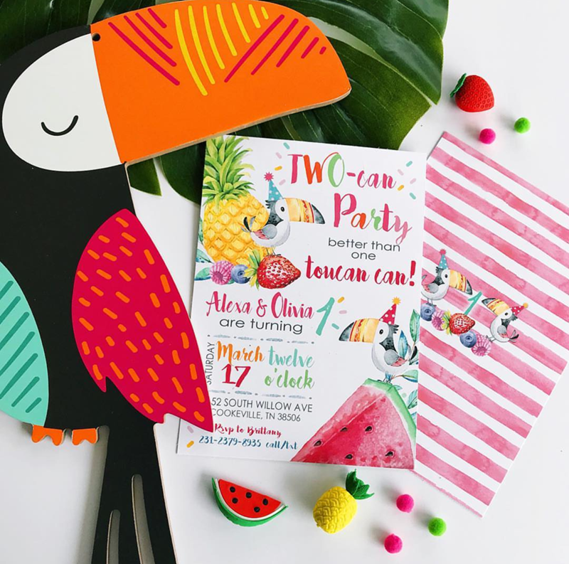 This toucan party invite is adorable! - See More Toucan Party Ideas at B. Lovely Events