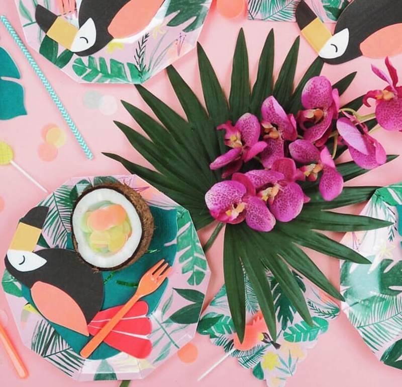 Toucan party plates! - See More Toucan Party Ideas at B. Lovely Events