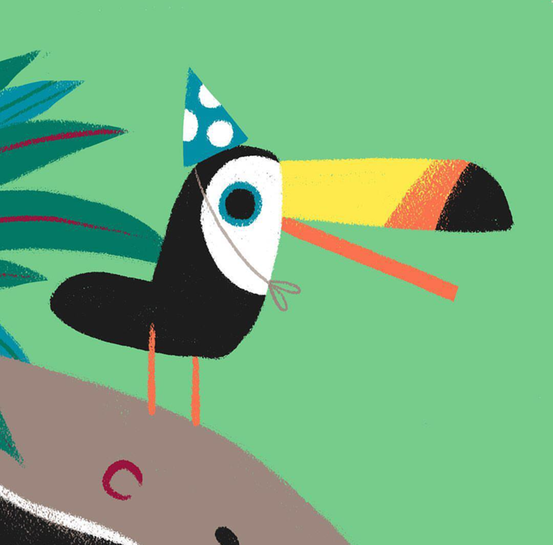 omg toucan in a party hat! SO cute! - See More Toucan Party Ideas at B. Lovely Events