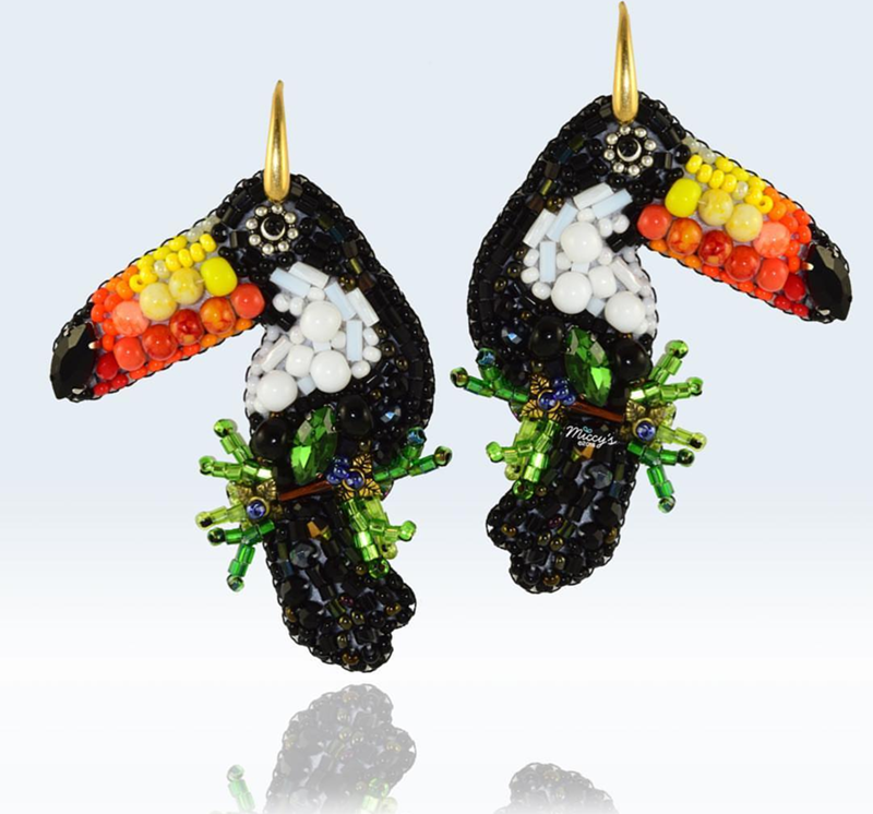 these toucan earrings are amazing! - See More Toucan Party Ideas at B. Lovely Events