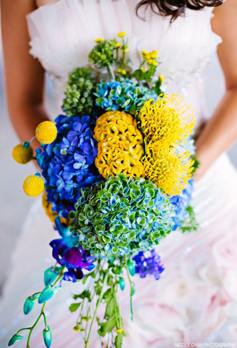 Bold and vibrant hydrangea wedding bouquet- See more wedding bouquet ideas on B. Lovely events