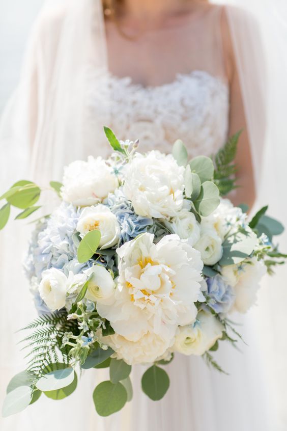 Romantic Wedding Hydrangea Bouquet-See more wedding bouquet ideas on B. Lovely Events
