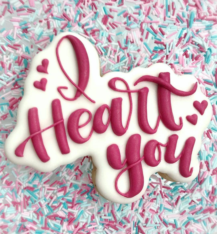 I heart you valentine's day cookies -See more of our favorite valentine's day cookies of 2019 on B. Lovely Events! #valentinesday #cookies #decoratedcookies