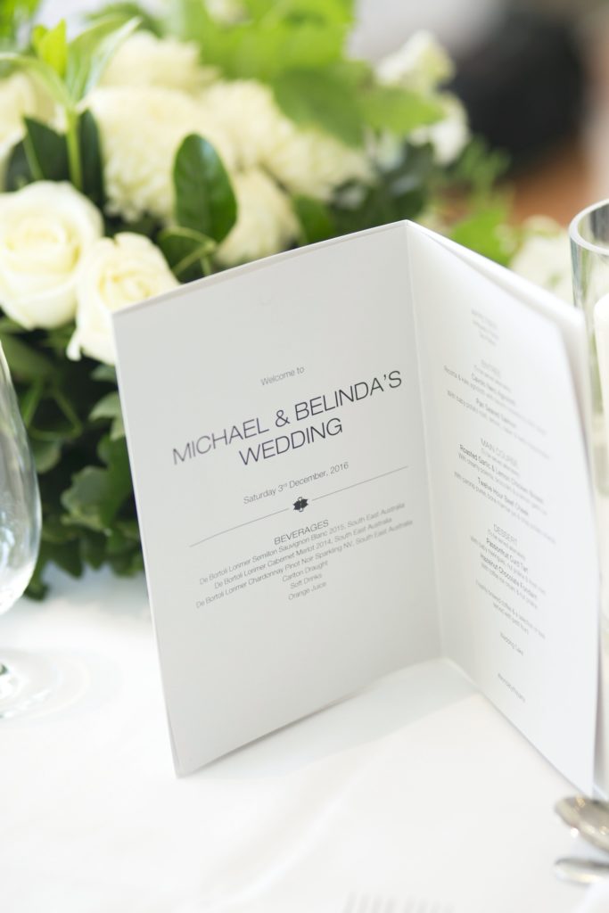 Real Wedding Belinda and michales all white wedding and wedding program - See all the beautiful details on B. Lovely Events! #wedding #realwedding #weddingideas #weddingtips #weddingdecorations