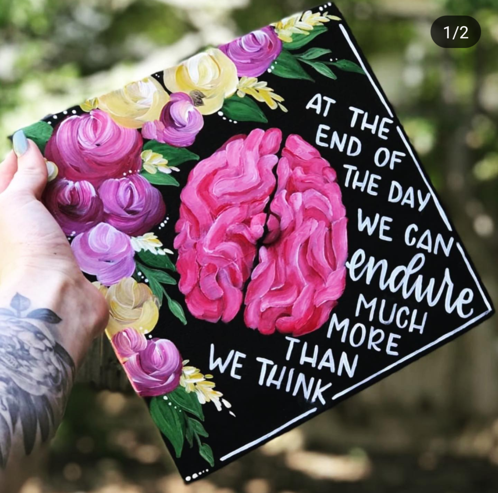 such a fun decorated graduation cap- See more graduation caps on B. Lovely Events! #graduation #graduationcap
