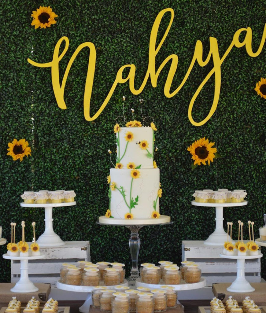 Bee Themed Dessert Bar- Love! - See More Bee Party Ideas at B. Lovely Events