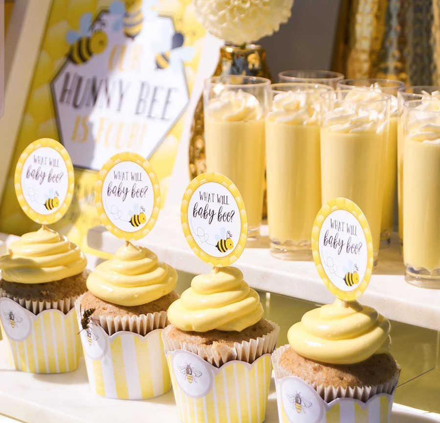 Love these bee cupcakes! - See More Bee Party Ideas at B. Lovely Events