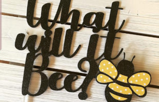 What will it bee cake topper for bee party- Love it! - See More Bee Party Ideas at B. Lovely Events