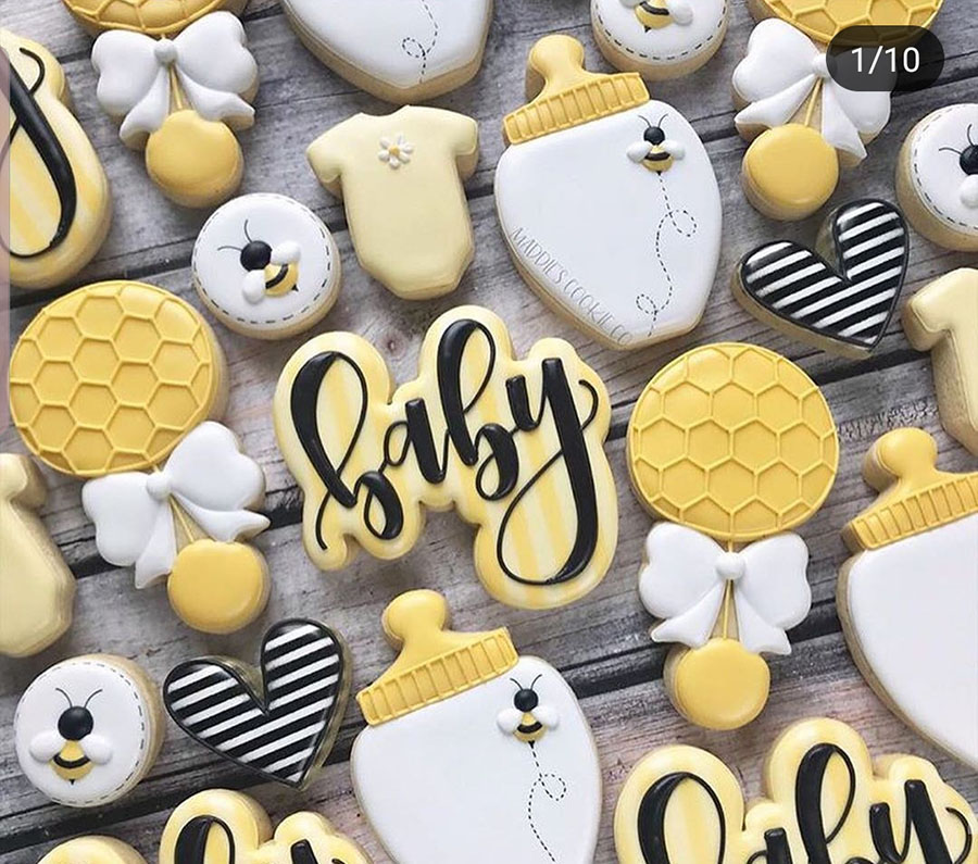 bee party cookies- Love these! - See More Bee Party Ideas at B. Lovely Events