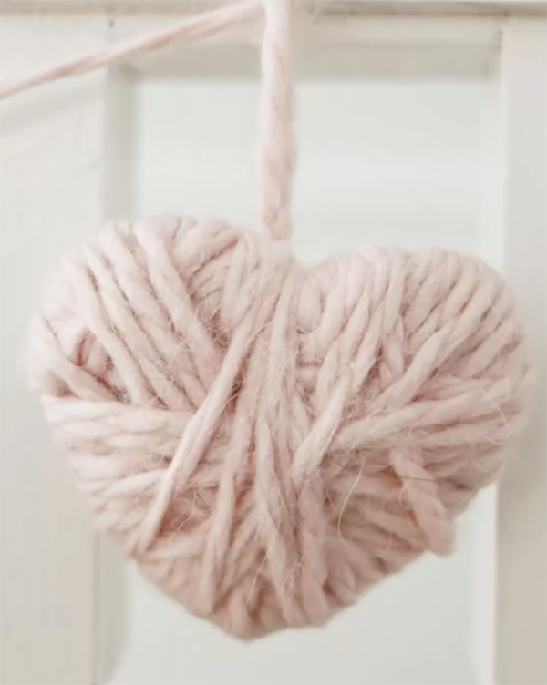 Cozy yarn heart to give