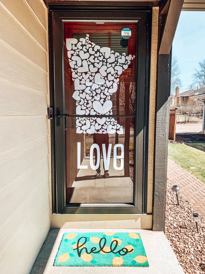 A world of hearts door decor