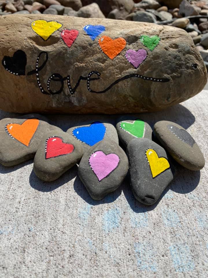 Painted Rocks for A world of Hearts