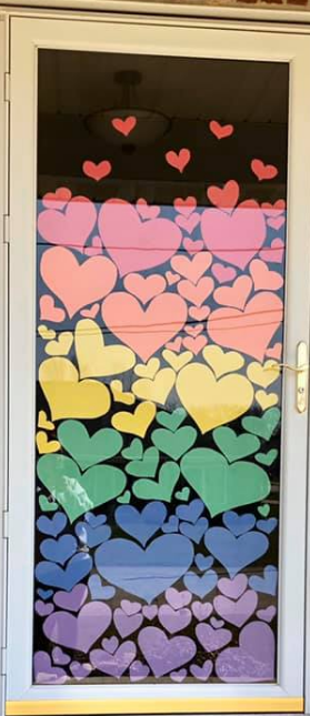 A world of hearts door