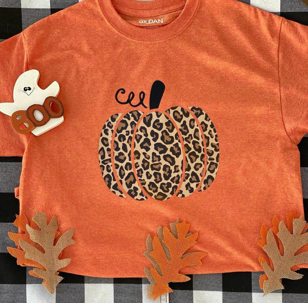 leopard print pumpkin shirt