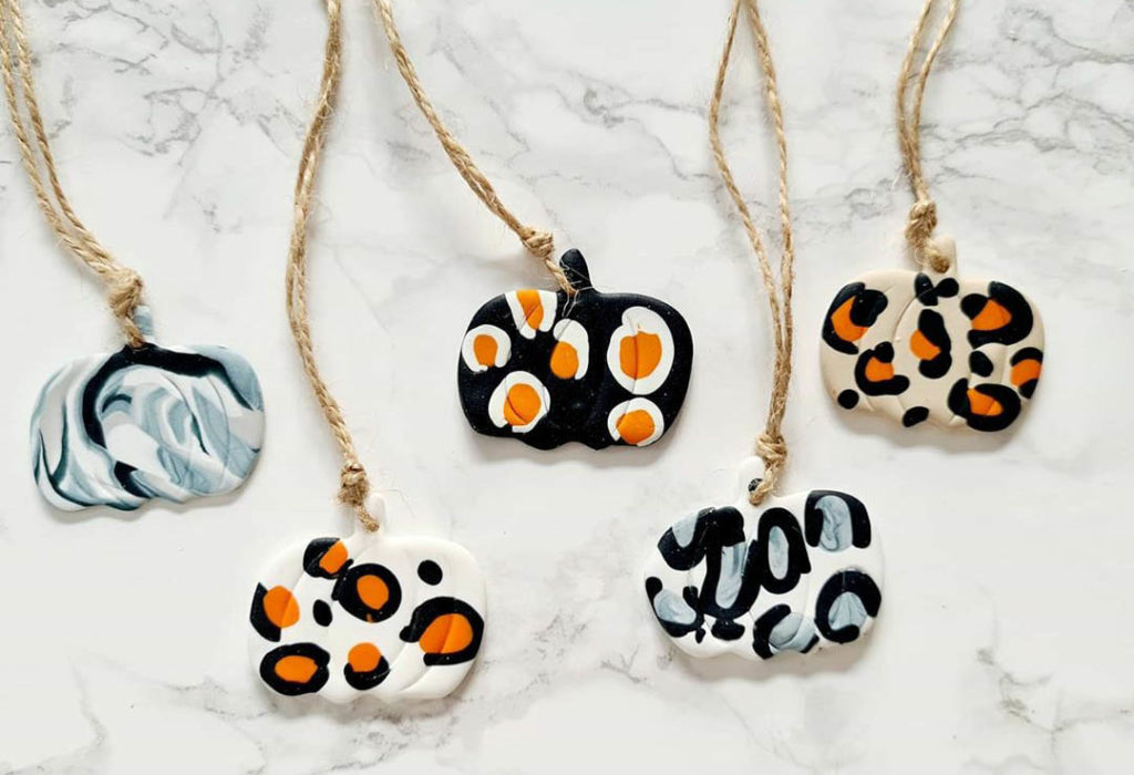Leopard print pumpkin necklaces