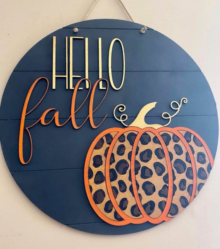 leopard print fall home decor sign