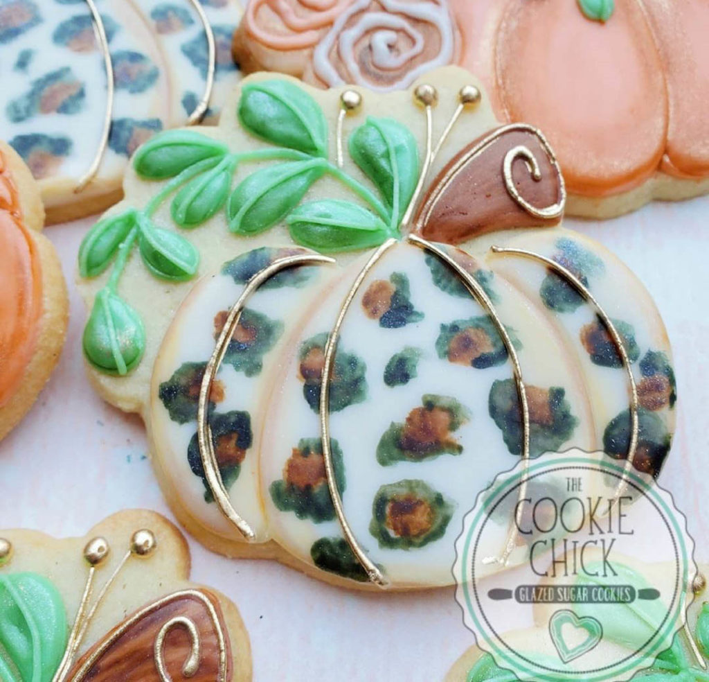 leopard print pumpkin cookies